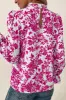 Floral Print Flounce Sleeve Keyhole Back Blouse sold by Charming Charlie