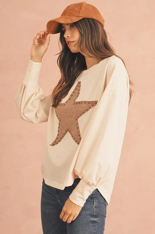 Studded Star Graphic Oversized Top sold by Charming Charlie product image thumbnail 5