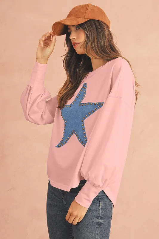 Studded Star Graphic Oversized Top sold by Charming Charlie product image thumbnail 4