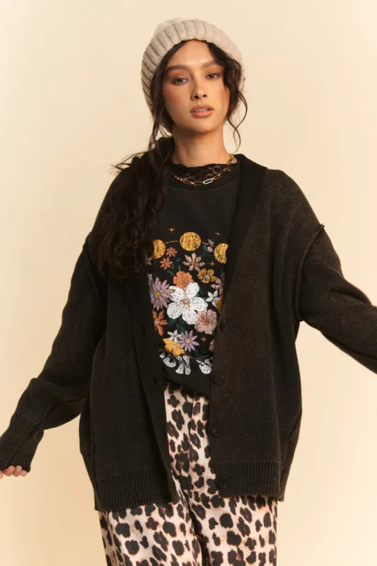 Davi & Dani Shawl Collar Ribbed Detail Button Up Cardigan sold by Charming Charlie