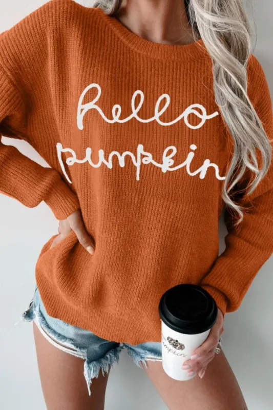 Letter Graphic Round Neck Long Sleeve Sweater sold by Charming Charlie