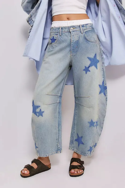 Contrast Star Wide Leg Jeans sold by Charming Charlie
