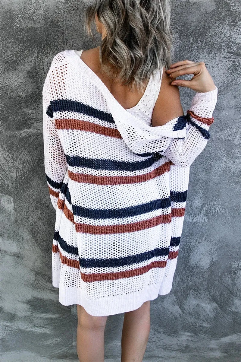 Contrast Openwork Open Front Long Sleeve Cardigan sold by Charming Charlie product image thumbnail 3