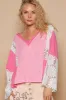 POL Lace Detail V-Neck Flare Sleeve Blouse sold by Charming Charlie
