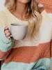 Color Block Round Neck Long Sleeve Sweater sold by Charming Charlie
