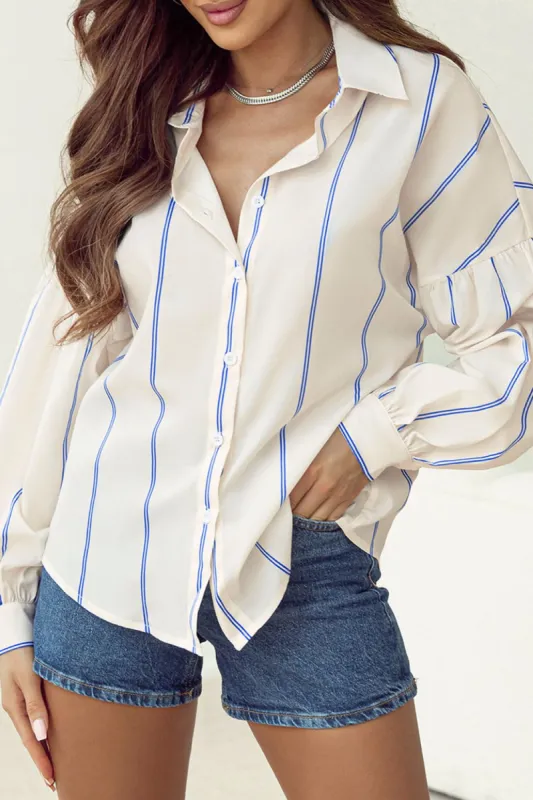 Stripe Drop Shoulder Long Sleeve Shirt sold by Charming Charlie