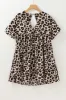 Cutout Back Leopard V-Neck Short Sleeve Mini Dress sold by Charming Charlie