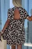 Cutout Back Leopard V-Neck Short Sleeve Mini Dress sold by Charming Charlie