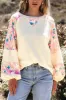 Printed Round Neck Balloon Sleeve Sweatshirt sold by Charming Charlie