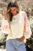 Printed Round Neck Balloon Sleeve Sweatshirt sold by Charming Charlie