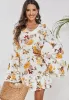 Printed V-Neck Flare Sleeve Mini Dress sold by Charming Charlie