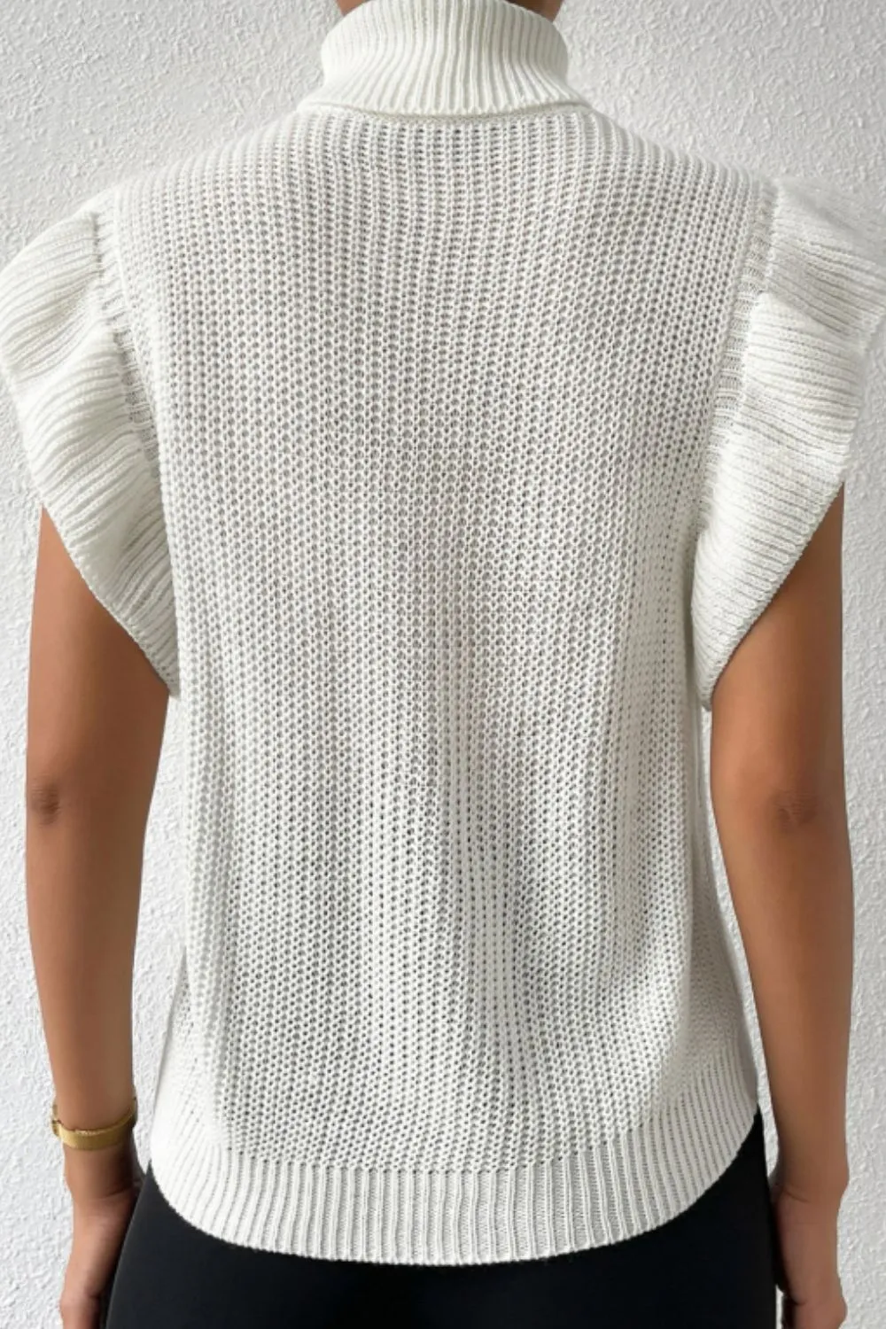 Cable-Knit Turtleneck Cap Sleeve Sweater sold by Charming Charlie product image thumbnail 4