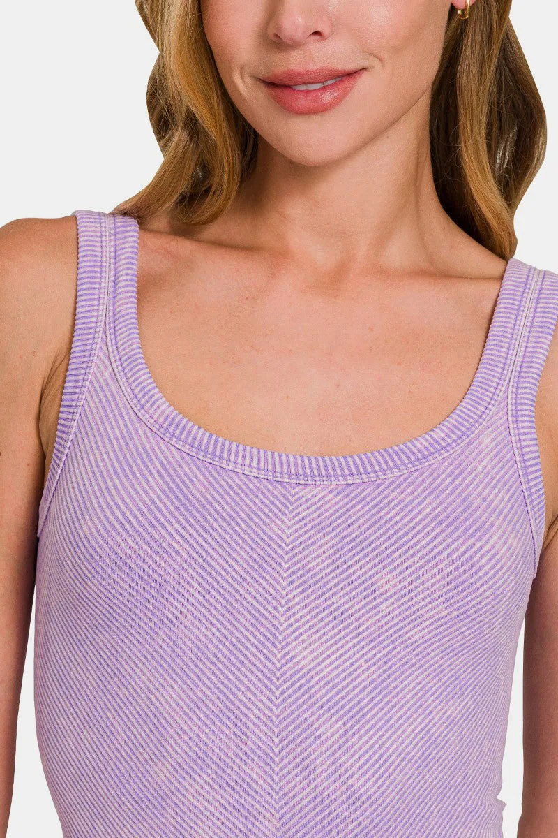 Zenana Ribbed Scoop Neck Tank sold by Charming Charlie product image thumbnail 3