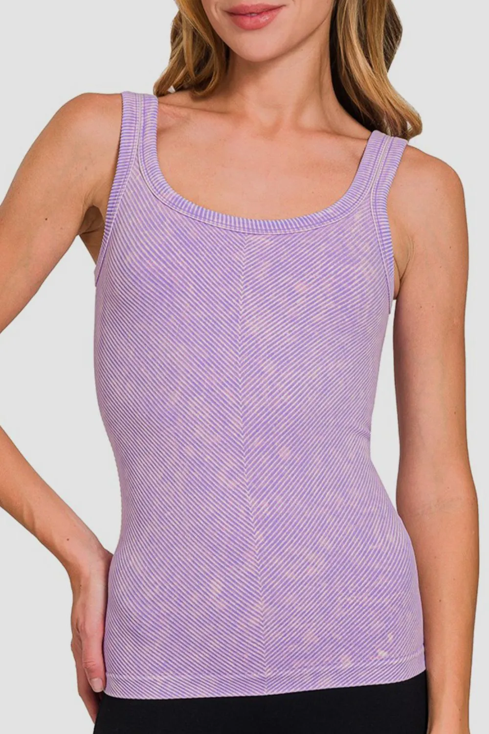 Zenana Ribbed Scoop Neck Tank sold by Charming Charlie product image thumbnail 2