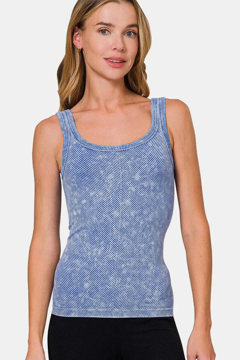Zenana Ribbed Scoop Neck Tank sold by Charming Charlie product image thumbnail 3