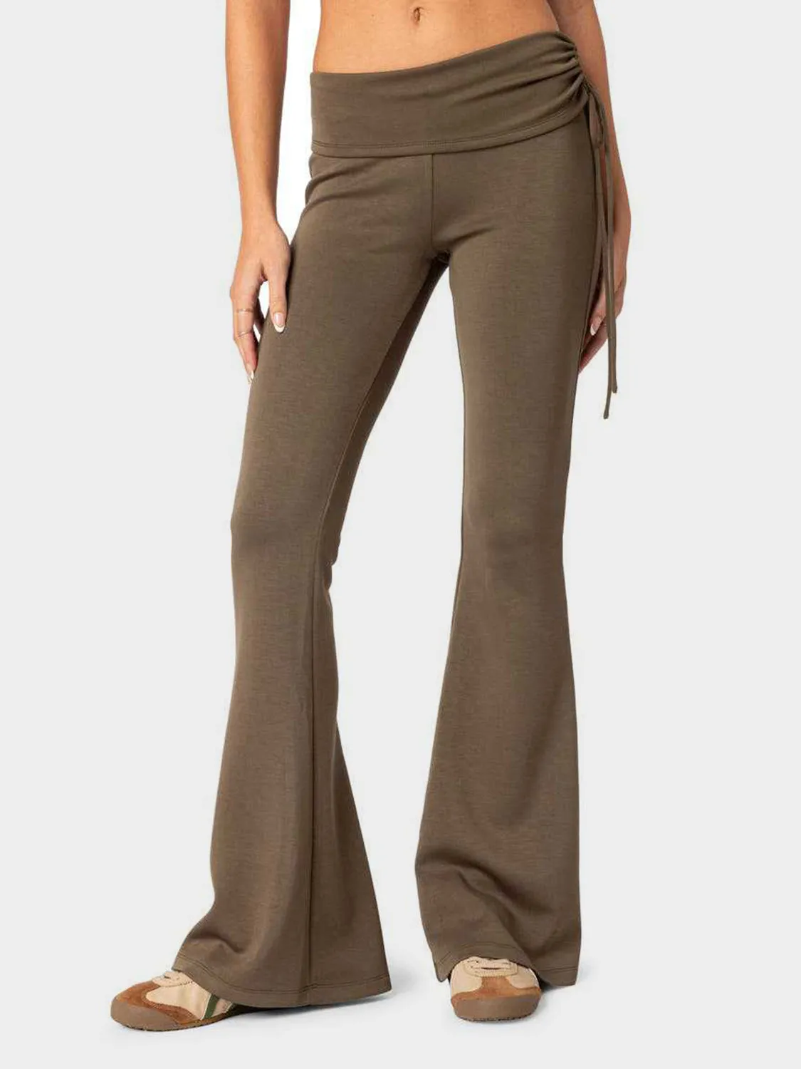 Drawstring Ruched Flare Pants sold by Charming Charlie