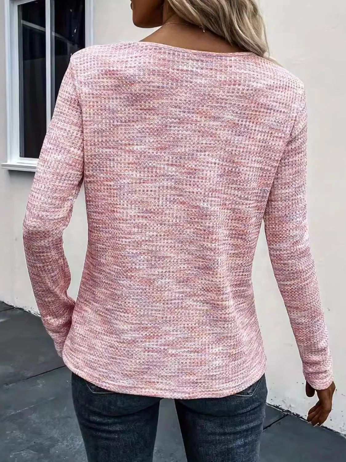 Button Detail V-Neck Long Sleeve Blouse sold by Charming Charlie product image thumbnail 4