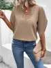 Lace Detail V-Neck Half Sleeve Blouse sold by Charming Charlie