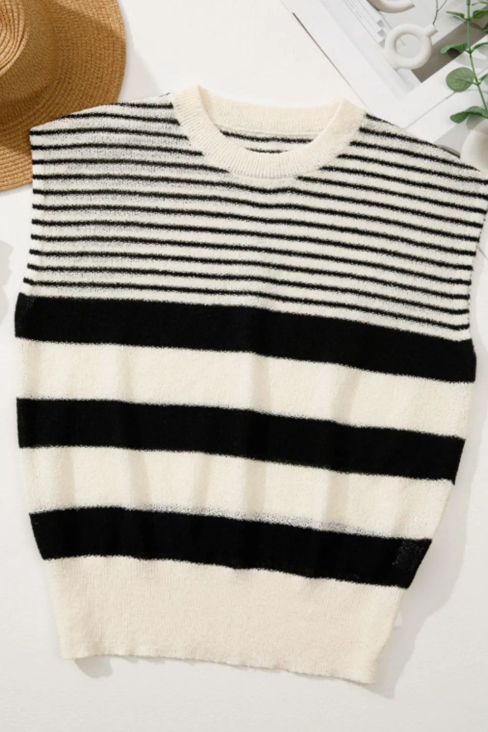 Striped Round Neck Sweater Vest sold by Charming Charlie product image thumbnail 3
