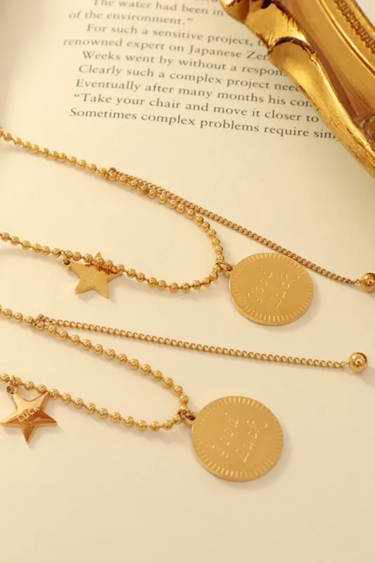 18K Gold-Plated Titanium Steel Pendant Necklace sold by Charming Charlie
