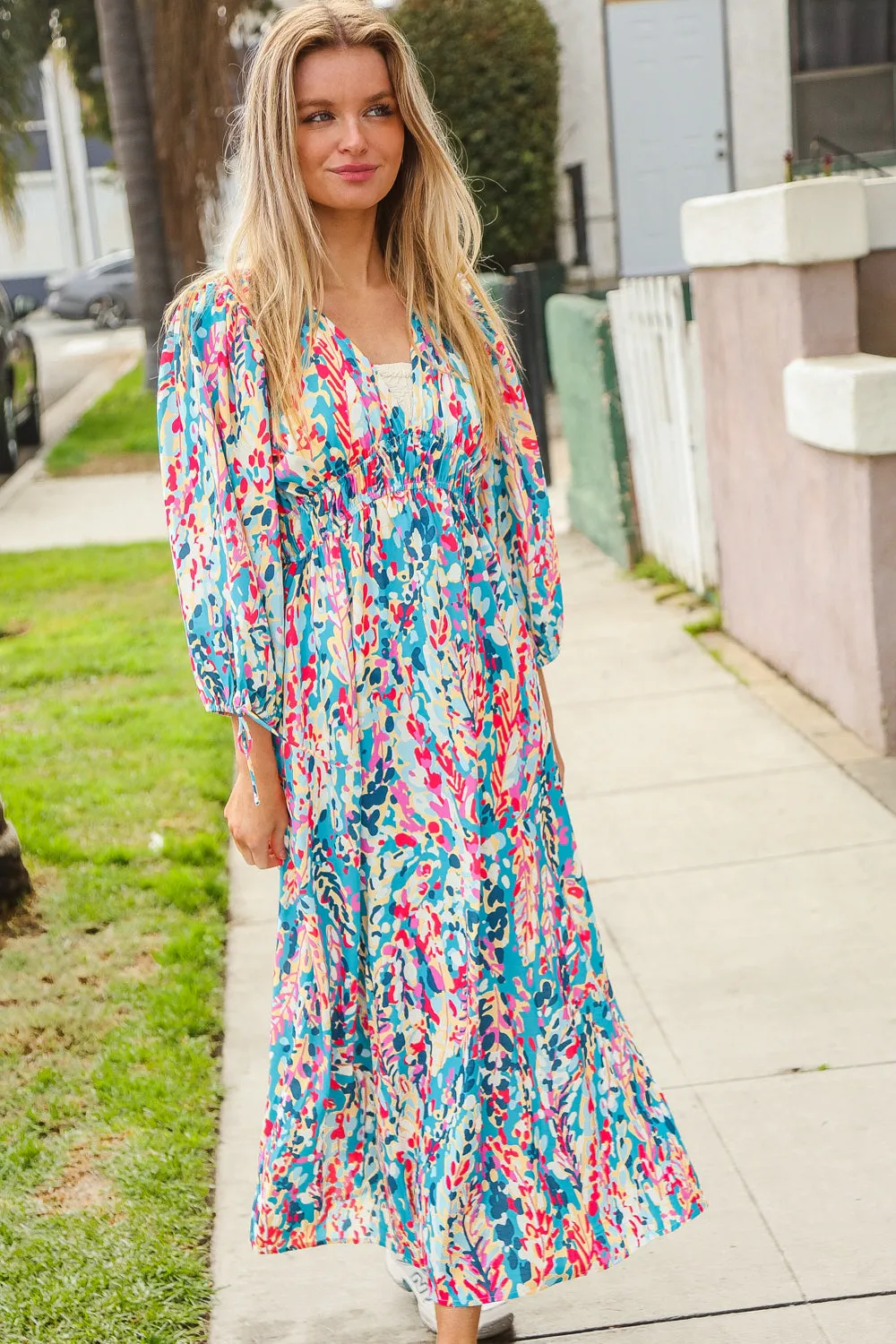 Star Struck Vintage Floral Midi Dress with Side Pockets sold by Charming Charlie product image thumbnail 4