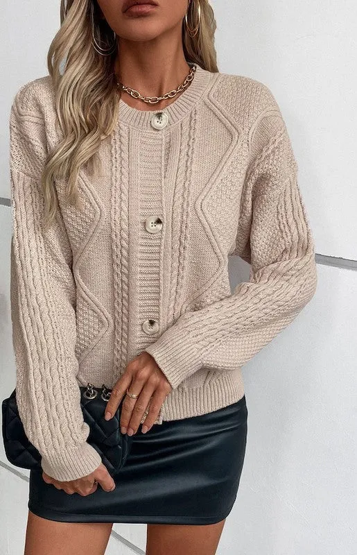 Cable Knit Cardigan sold by Charming Charlie product image thumbnail 2