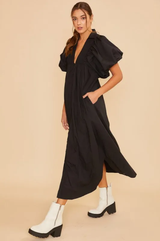 Annie Wear Smocked Puff Sleeve Midi Dress sold by Charming Charlie
