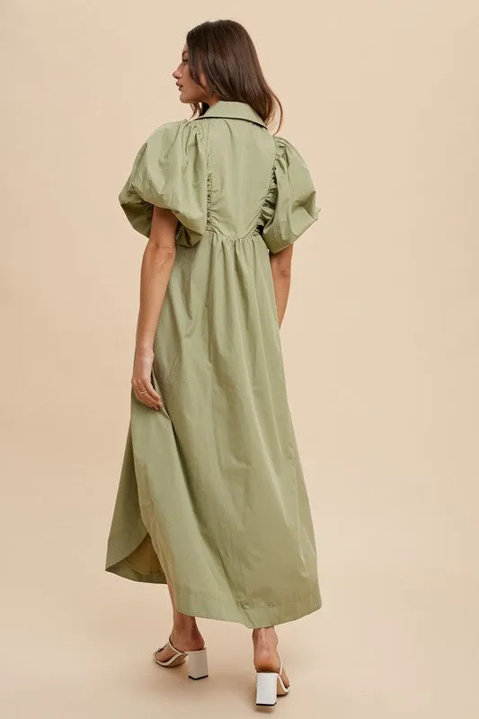 Annie Wear Smocked Puff Sleeve Midi Dress sold by Charming Charlie product image thumbnail 2