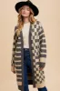 Annie Wear Checkered & Striped Open Front Long Sleeve Cardigan sold by Charming Charlie