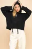 Davi & Dani Drop Shoulder Long Sleeve Hooded Sweater sold by Charming Charlie