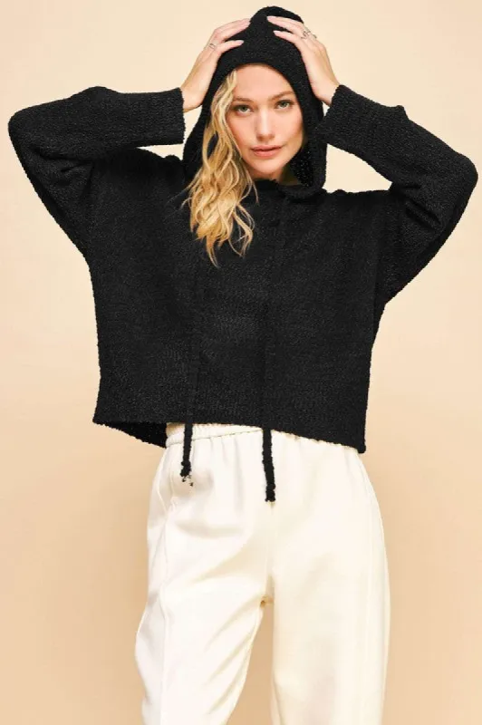 Davi & Dani Drop Shoulder Long Sleeve Hooded Sweater sold by Charming Charlie