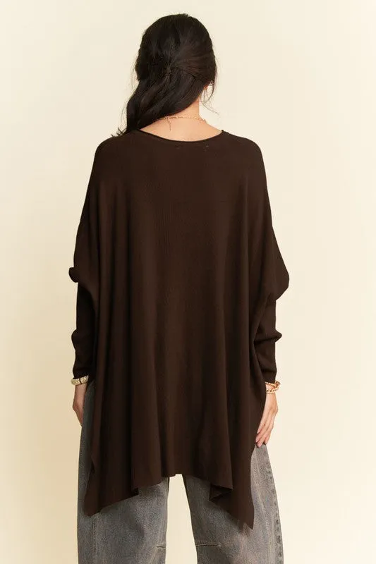 Davi & Dani High-Low Side Slit Batwing Sleeve Top sold by Charming Charlie product image thumbnail 4