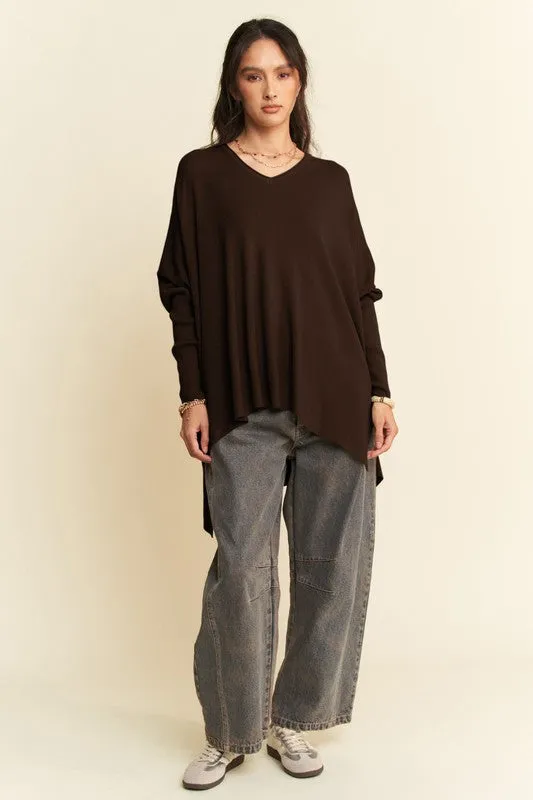 Davi & Dani High-Low Side Slit Batwing Sleeve Top sold by Charming Charlie product image thumbnail 5