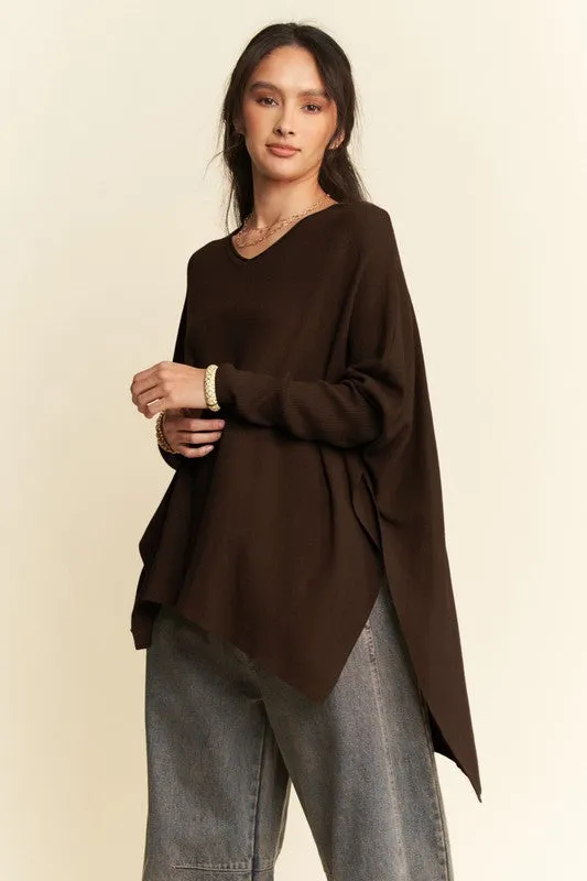 Davi & Dani High-Low Side Slit Batwing Sleeve Top sold by Charming Charlie product image thumbnail 2