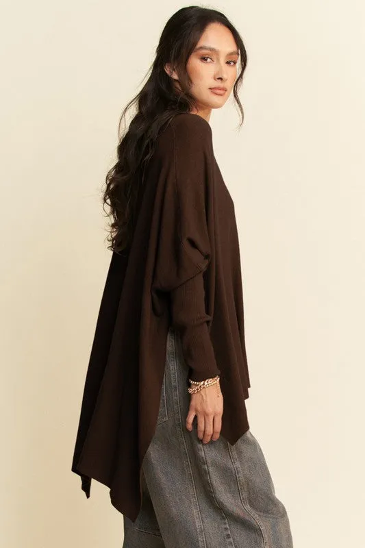 Davi & Dani High-Low Side Slit Batwing Sleeve Top sold by Charming Charlie product image thumbnail 3