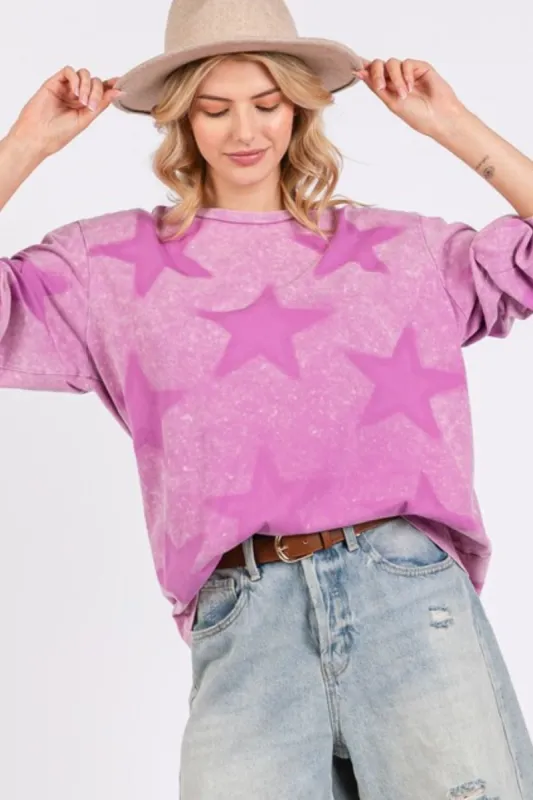 SAGE + FIG Mineral Wash Star Pattern T-Shirt sold by Charming Charlie