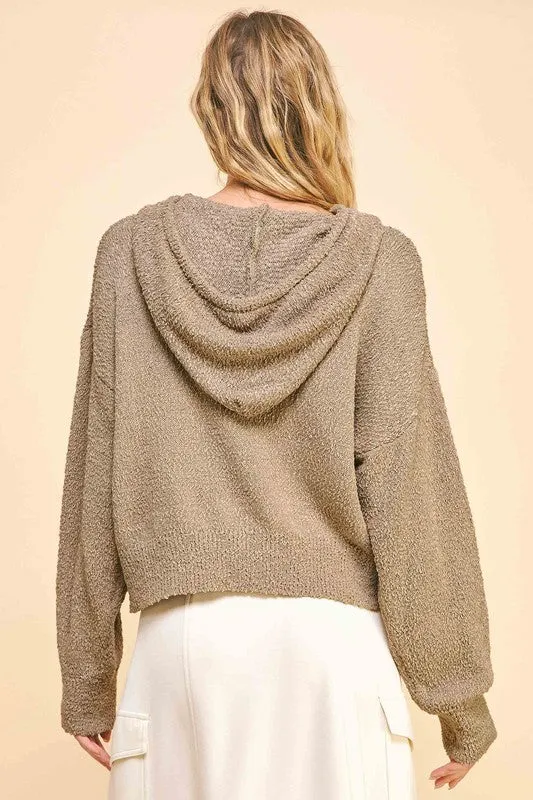 Davi & Dani Drop Shoulder Long Sleeve Hooded Sweater sold by Charming Charlie product image thumbnail 3