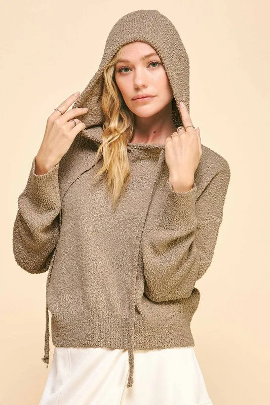 Davi & Dani Drop Shoulder Long Sleeve Hooded Sweater sold by Charming Charlie product image thumbnail 4
