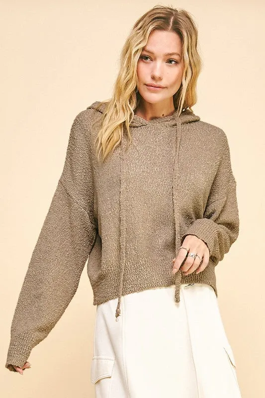 Davi & Dani Drop Shoulder Long Sleeve Hooded Sweater sold by Charming Charlie
