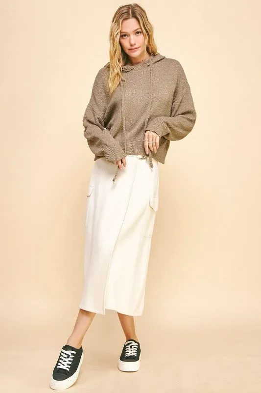 Davi & Dani Drop Shoulder Long Sleeve Hooded Sweater sold by Charming Charlie product image thumbnail 5