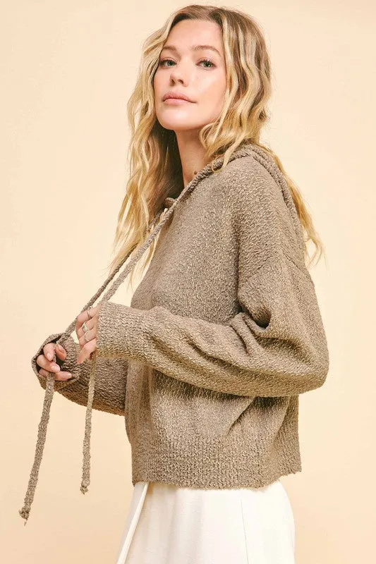 Davi & Dani Drop Shoulder Long Sleeve Hooded Sweater sold by Charming Charlie product image thumbnail 2