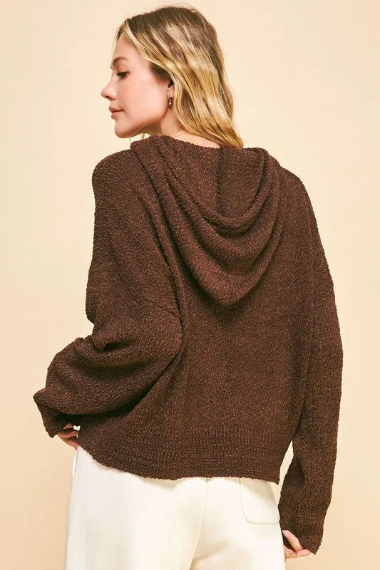 Davi & Dani Drop Shoulder Long Sleeve Hooded Sweater sold by Charming Charlie product image thumbnail 3