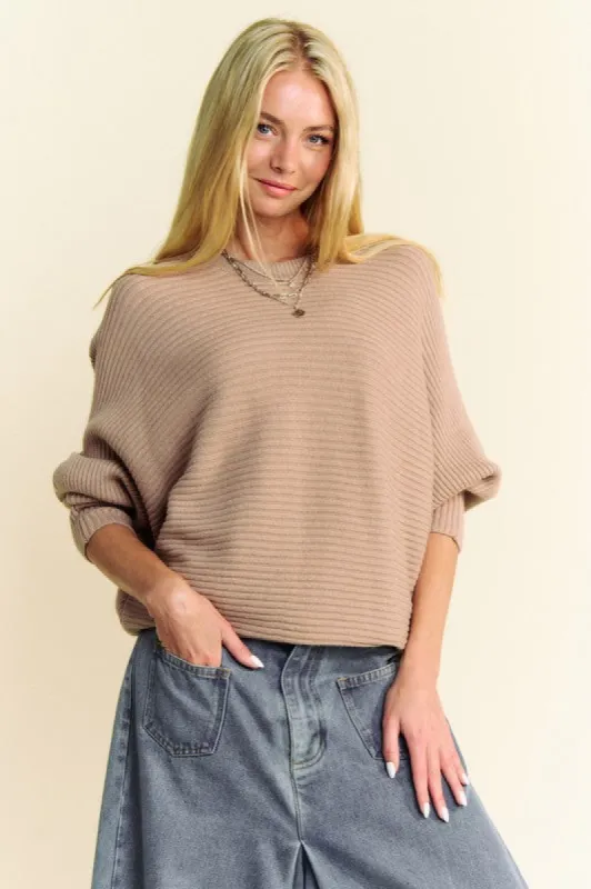 Davi & Dani Round Neck Batwing Sleeve Sweater sold by Charming Charlie