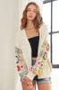 ADORA Full Size Contrast Crochet Open Front Long Sleeve Cardigan sold by Charming Charlie