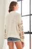 ADORA Full Size Contrast Crochet Open Front Long Sleeve Cardigan sold by Charming Charlie