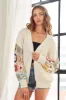 ADORA Full Size Contrast Crochet Open Front Long Sleeve Cardigan sold by Charming Charlie