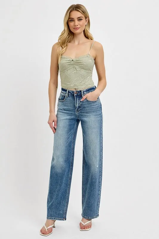 RISEN Full Size Distressed Wide Leg Jeans Plus Size sold by Charming Charlie product image thumbnail 5