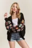 ADORA Full Size Contrast Crochet Open Front Long Sleeve Cardigan Plus Size sold by Charming Charlie