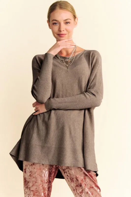 Davi & Dani Round Neck Dropped Shoulder Long Sleeve Knit Top sold by Charming Charlie