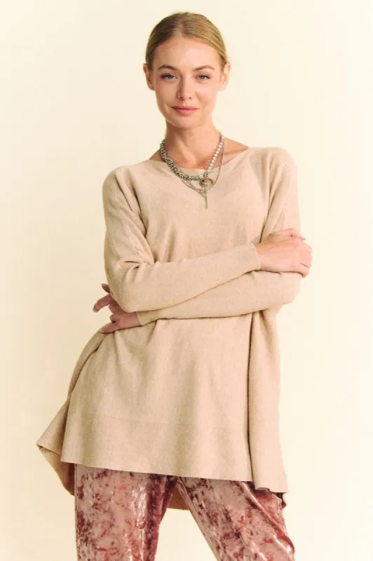 Davi & Dani Round Neck Dropped Shoulder Long Sleeve Knit Top sold by Charming Charlie